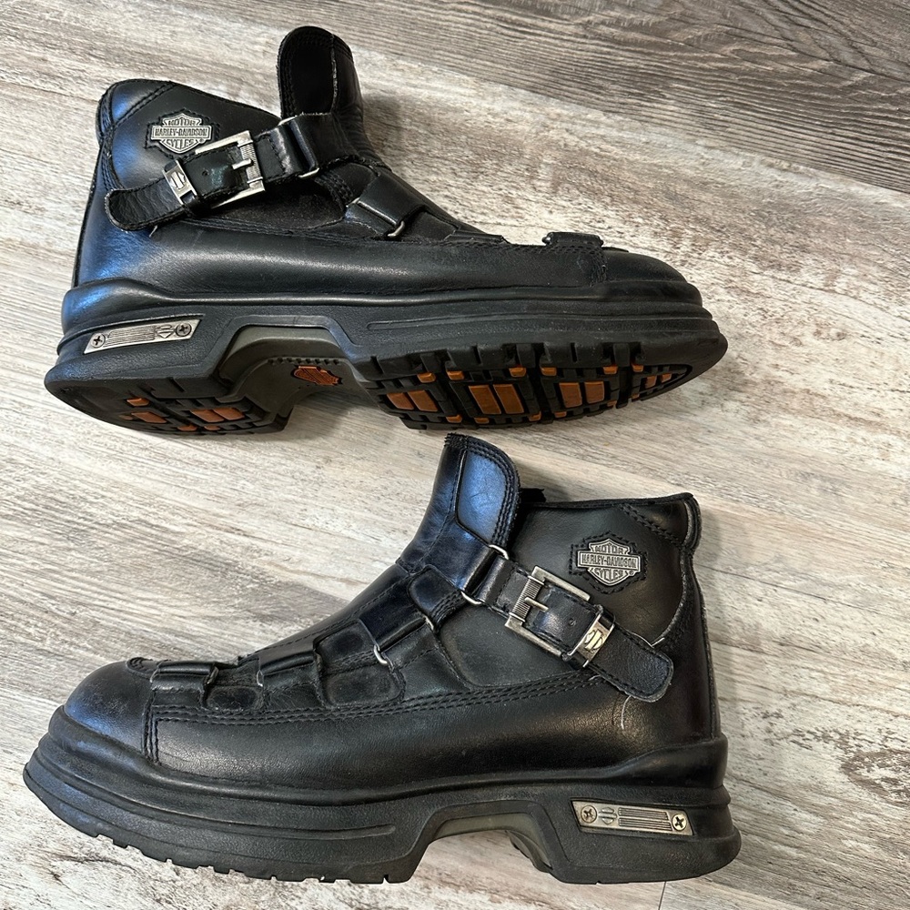 Harley-Davidson Black Leather Utility Boots